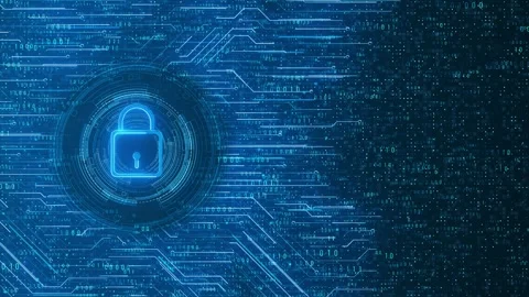 Digital data protection, cyber threats. wireframe Access glowing motion Stock Footage 313702219