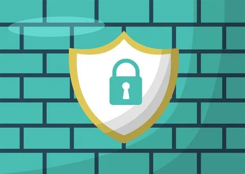 Digital data protection design element icon. Cyber security illustration. Stock Illustration