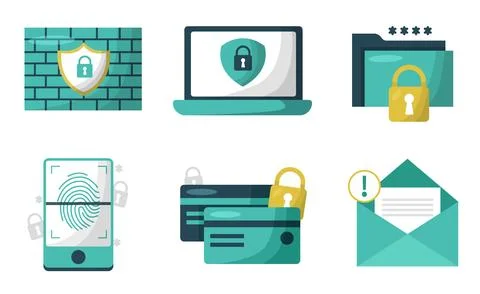 Digital data protection design element vector. Stock Illustration