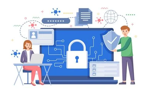 Digital data protection design vector Stock Illustration