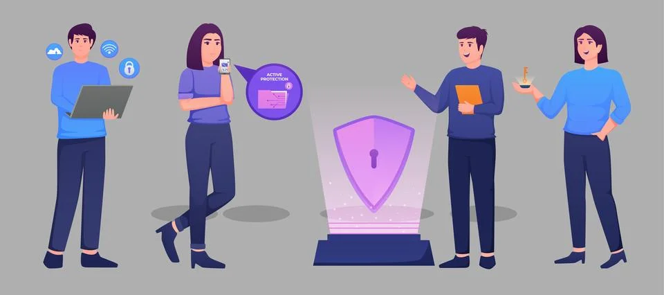 Digital data protection design vector. Stock Illustration