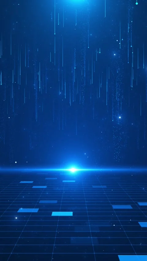 Digital data protection security icon binary code wave blue background. big data Video stock 312454200