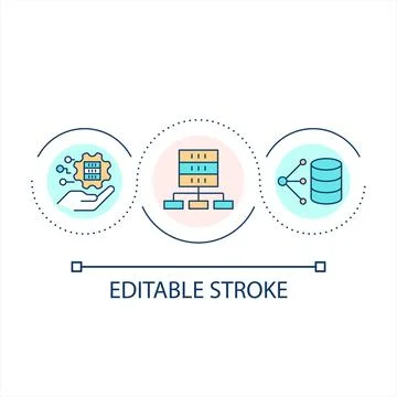 Digital data secure storage loop concept icon Stock Illustration