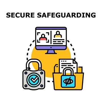 Digital data security and information safeguarding concept Stock Illustration