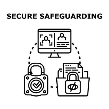 Digital data security and information safeguarding concept Stock Illustration