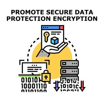 Digital data security and protection encryption concept Stock Illustration