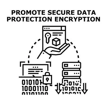 Digital data security and protection encryption concept Stockillustratie