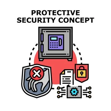 Digital data security and protective system concept Stock Illustration