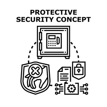 Digital data security and protective system concept Stock Illustration