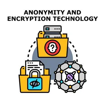 Digital data security, anonymity, and encryption technology concept Stock Illustration