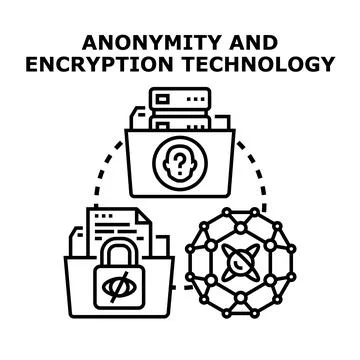 Digital data security, anonymity, and encryption technology concept Stock Illustration
