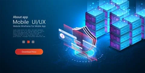 Digital data security concept. Private and secure data. Can use for web banne Stock Illustration