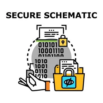 Digital data security concept protecting information privacy Stockillustratie