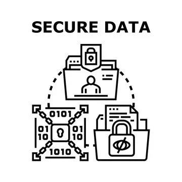 Digital data security concept protecting user information privacy Stock Illustration