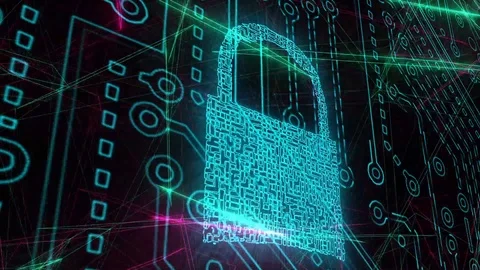 Digital data security network. Global technology background Stock Footage 88411309