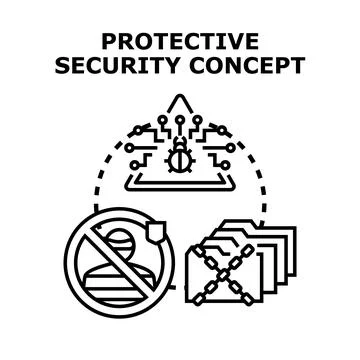 Digital data security protective concept preventing cyber threats Stock Illustration