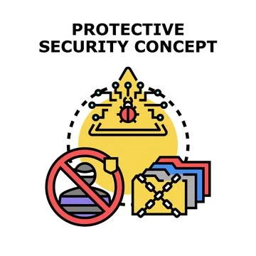 Digital data security protective concept preventing cyber threats Stock Illustration