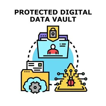 Digital data security safeguarding personal information concept Stock Illustration
