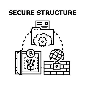 Digital data security structure protecting valuable assets Stock Illustration