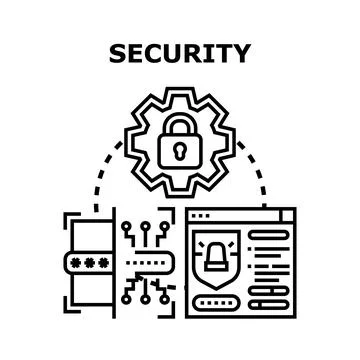 Digital data security system protecting online information Stockillustratie
