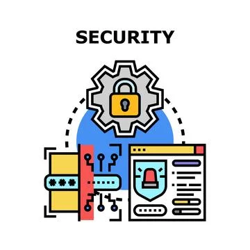 Digital data security system protecting online information Stock Illustration