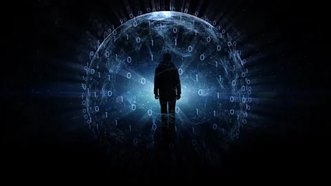 Digital data sphere with a people cyberspace network Stock Footage 337368224
