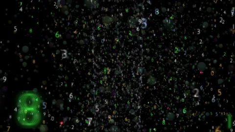 Digital Data Spinning Numbers Over Dark Abstract Technology Background Stock Footage 333630085