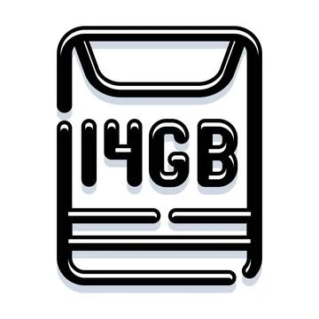 Digital data storage 14gb capacity memory icon イラスト素材