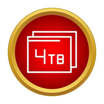 Digital data storage 4tb capacity icon concept Stock Illustration