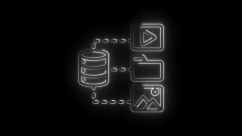Digital data storage and organization network with database server connected to Stock Footage 333951509