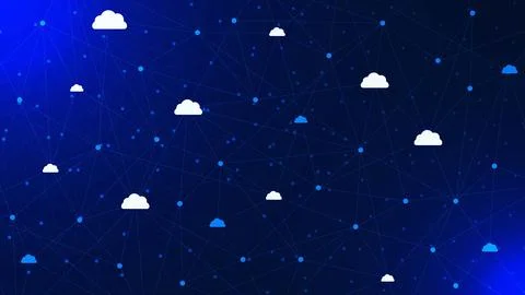 Digital data storage with cloud computing icons Stock Illustration