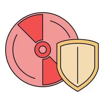 Digital data storage disc protected by shield Stock Illustration