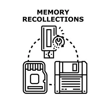 Digital data storage evolution and recovery concept Stock Illustration