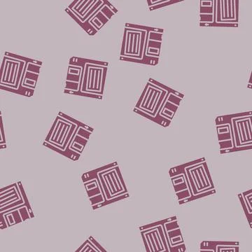 Digital data storage floppy disk glyph vector seamless pattern Stock Illustration