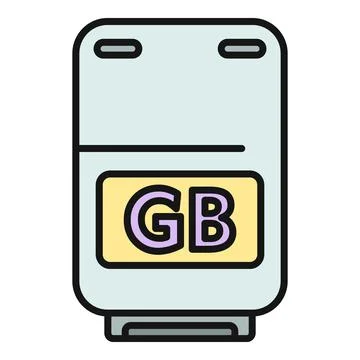 Digital data storage gb memory card icon Illustrazione stock