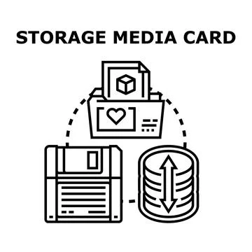 Digital data storage media transfer and backup concept Stock Illustration