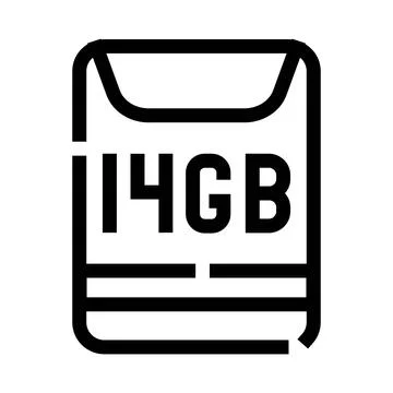Digital data storage memory card icon 14gb Stock Illustration