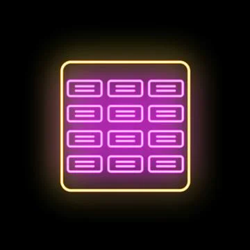Digital data storage neon grid displaying information architecture Stock Illustration