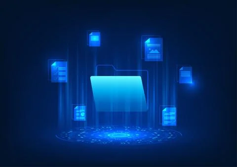 Digital data storage technology document file icon by technology circle It .. Stockillustratie