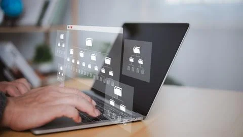 Digital data storage technology document management system on servers netwo.. 写真素材