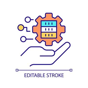Digital data storage technology RGB color icon イラスト素材