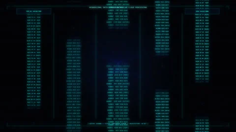 Digital data stream and cyber security matrix technology motion graphic Stock Footage 347941258