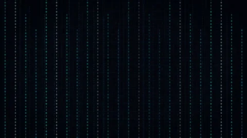 Digital data stream animation featuring glowing cyan matrix code and binary Stock Footage 347558808