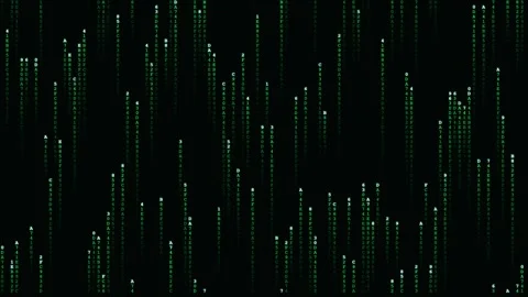 Digital data stream animation with glowing green matrix code Vídeo Stock 344809673