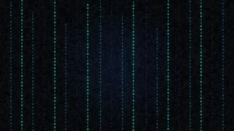 Digital data stream animation with glowing lines and binary code Video stock 347199881