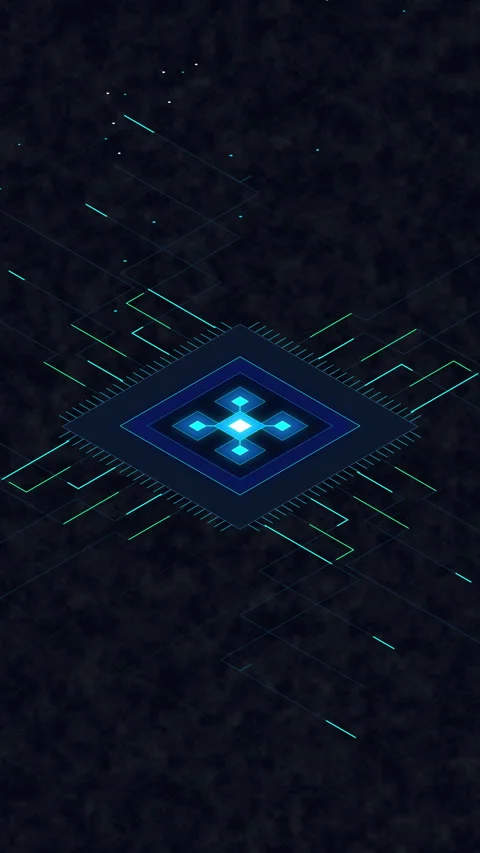 Digital data stream animation with glowing network node, matrix particles 库存影片 347558914