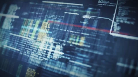 Digital data stream animation showing flowing computer code and abstract in.. Stock Footage 337815731