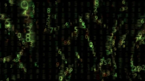 Digital Data Stream Background With Green Numbers For Tech Scifi Projects Stock Footage 321938386