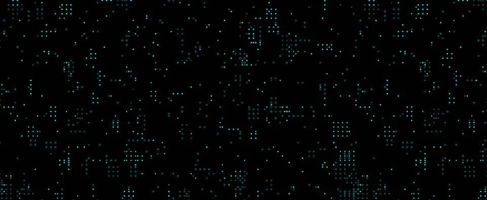 Digital data stream background. Virtual cluster code with 3d render blue Stock Illustration