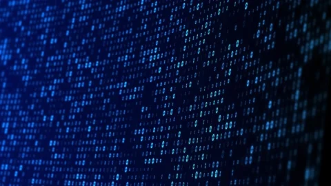 Digital Data Stream Binary Code Matrix Loop Background With Numbers Moving On Stock Footage 180289535